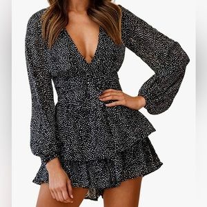Amazon Polka Dot Long Sleeve Romper